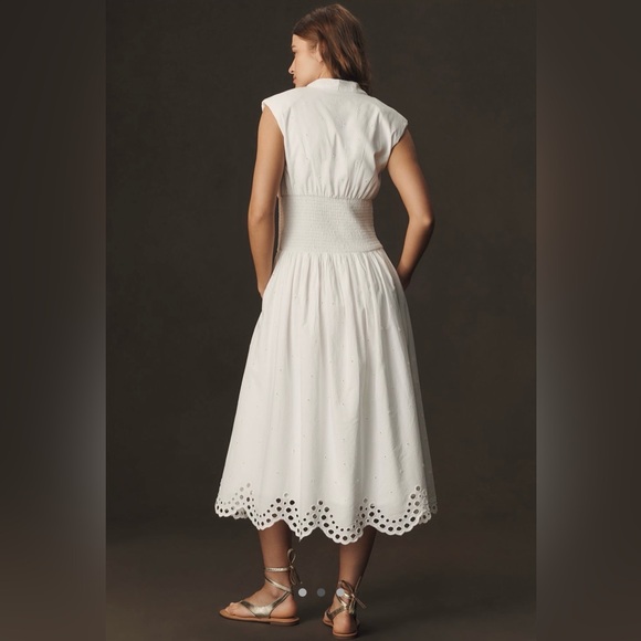 The Tommie Cap Sleeve Smocked Front Zip Shirt Dress Eyelet trim edition - Picture 4 of 13